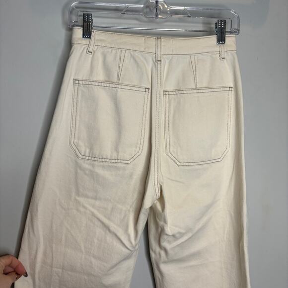 Reformation Lexi High Rise Wide Leg Jeans Ivory - Picture 11 of 12